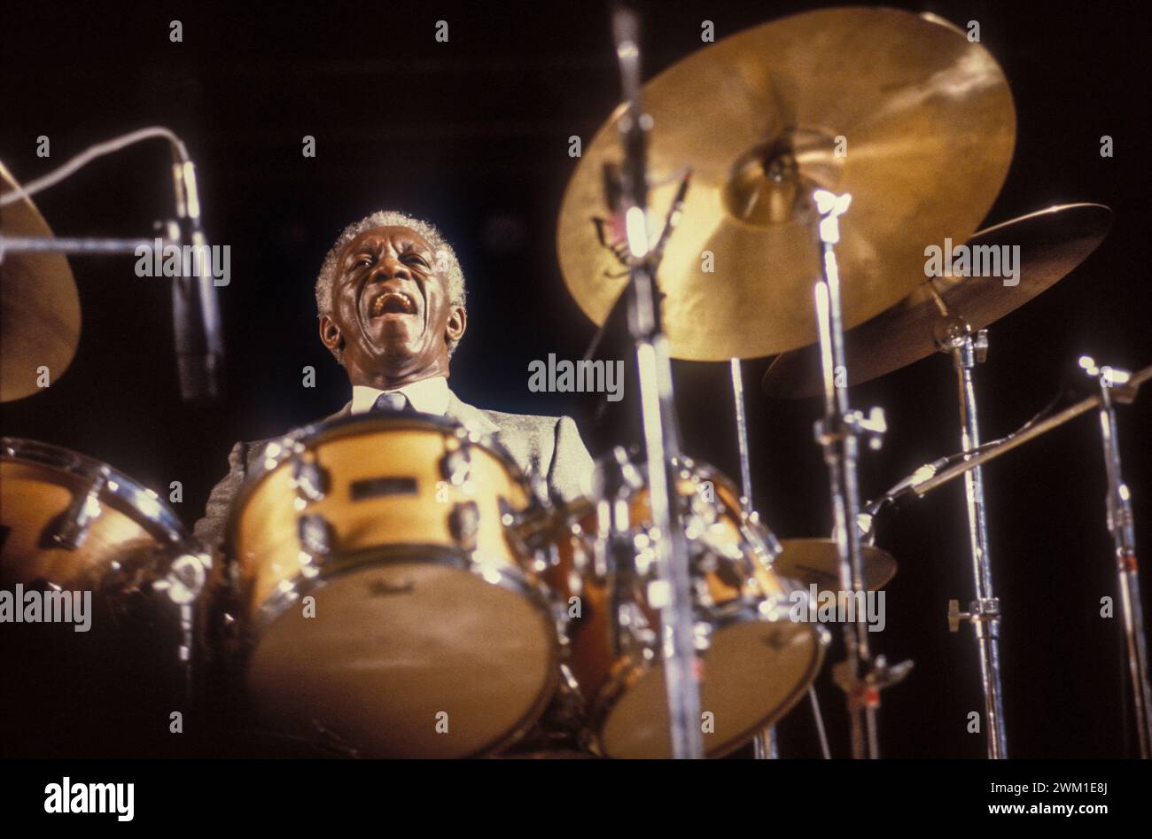 4067865 batteur de jazz américain Art Blakey (vers 1984) (photo) ; (add.info.: il batteriata jazz Art Blakey (vers 1984)) ; © Marcello Mencarini. Tous droits réservés 2024. Banque D'Images