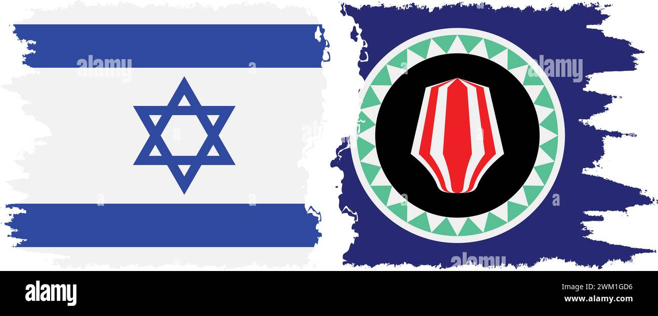 Bougainville et Israël grunge drapeaux connexion, vecteur Illustration de Vecteur
