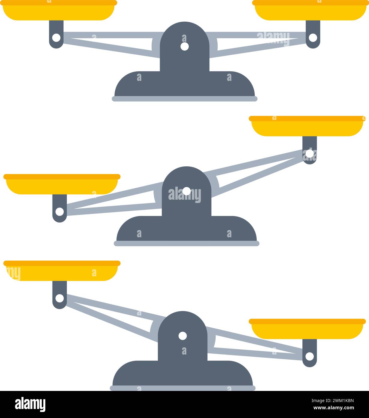 ensemble vectoriel d'icônes d'échelles isolées sur fond blanc. poids, balance, symbole balance. les échelles de justice. concept de loi Illustration de Vecteur