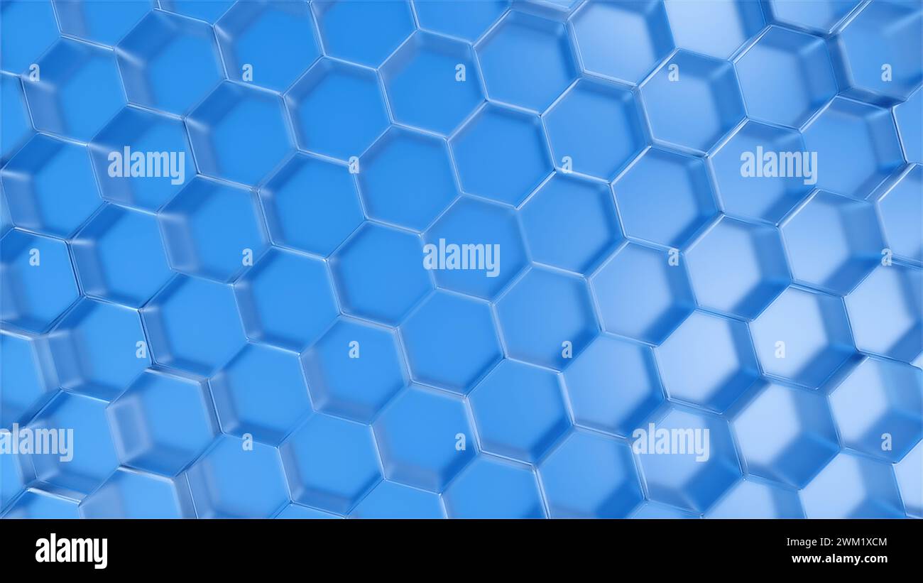 Hexagonal en verre abstrait. Rendu 3D généré par ordinateur Banque D'Images