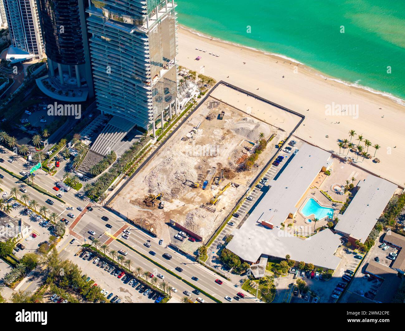 Nouveau site de construction de gratte-ciel Sunny Isles Beach février 2024 Banque D'Images