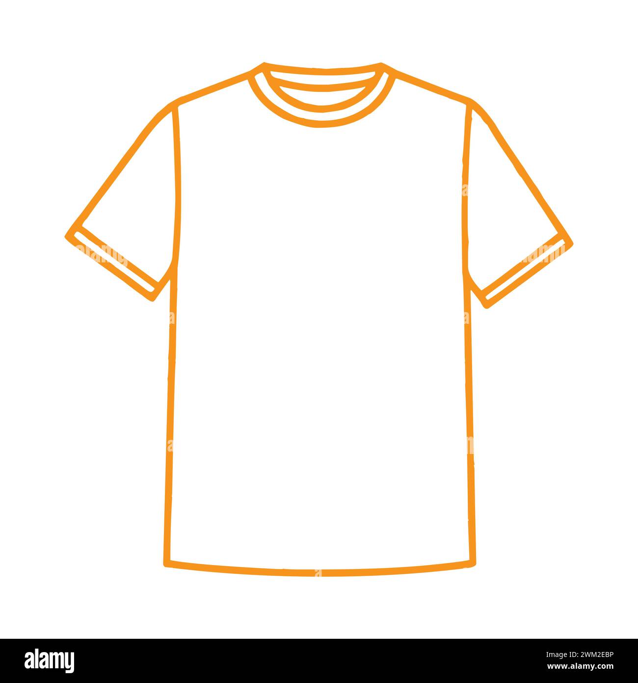 Icône de ligne de T-shirt orange dessinée à la main Illustration de Vecteur
