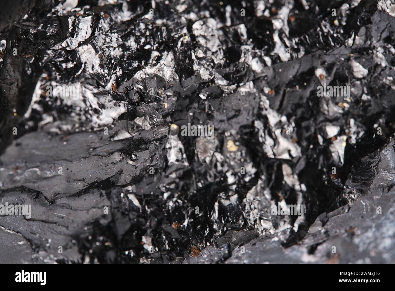 Texture charbon en gros plan. Charbon minéral combustible solide Banque D'Images