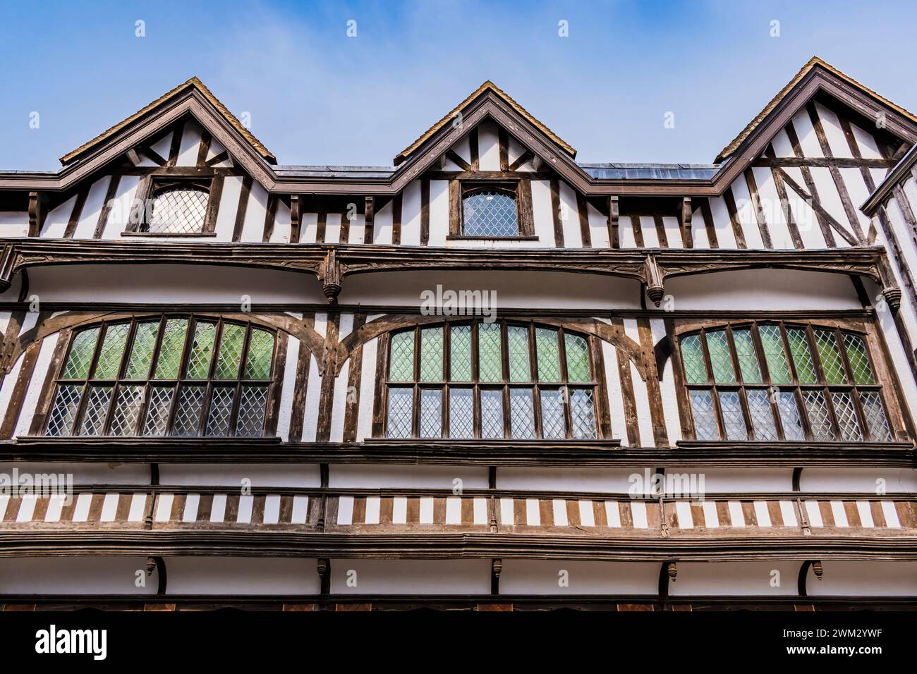 Détail. Southampton Tudor House. Le bâtiment à pans de bois a été construit à la fin du XVe siècle. Southampton, Hampshire, Angleterre, Royaume-Uni, Royaume-Uni, E Banque D'Images