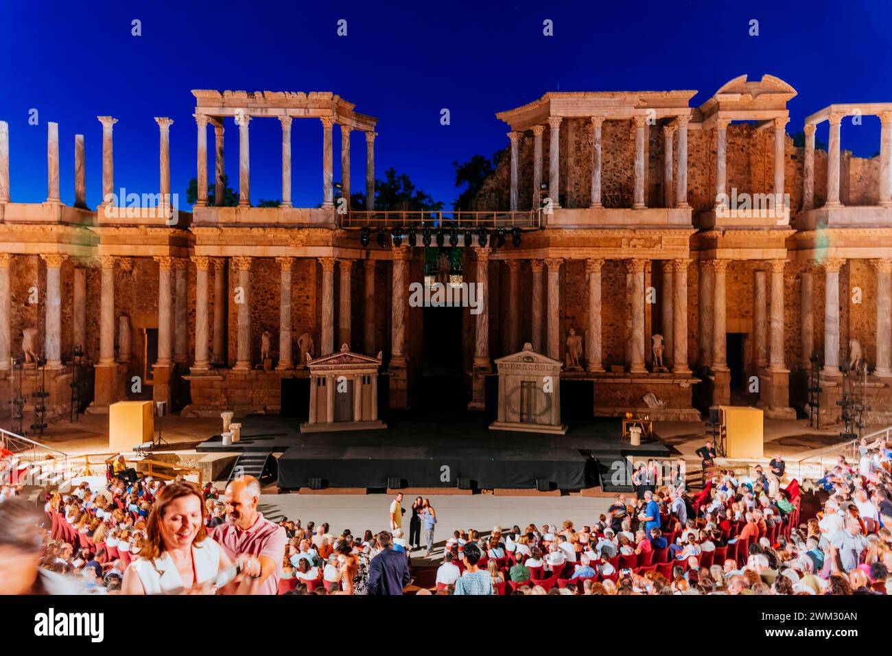 Le Festival international de théâtre classique de Mérida est le plus ancien festival de théâtre classique organisé en Espagne. Les pièces théâtrales du festival sont presente Banque D'Images