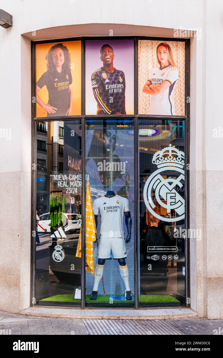 Magasin officiel du Real Madrid. Gran Vía. Madrid, Comunidad de Madrid, Espagne, Europe Banque D'Images