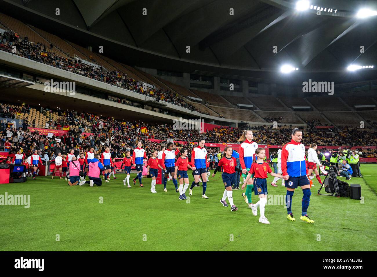 SÉVILLE - joueurs des pays-Bas lors de la demi-finale de l'UEFA Nations League entre l'Espagne et les pays-Bas à l'Estadio de la Cartuja le 23 février 2024 à Séville, Espagne. ANP GERRIT VAN COLOGNE Banque D'Images