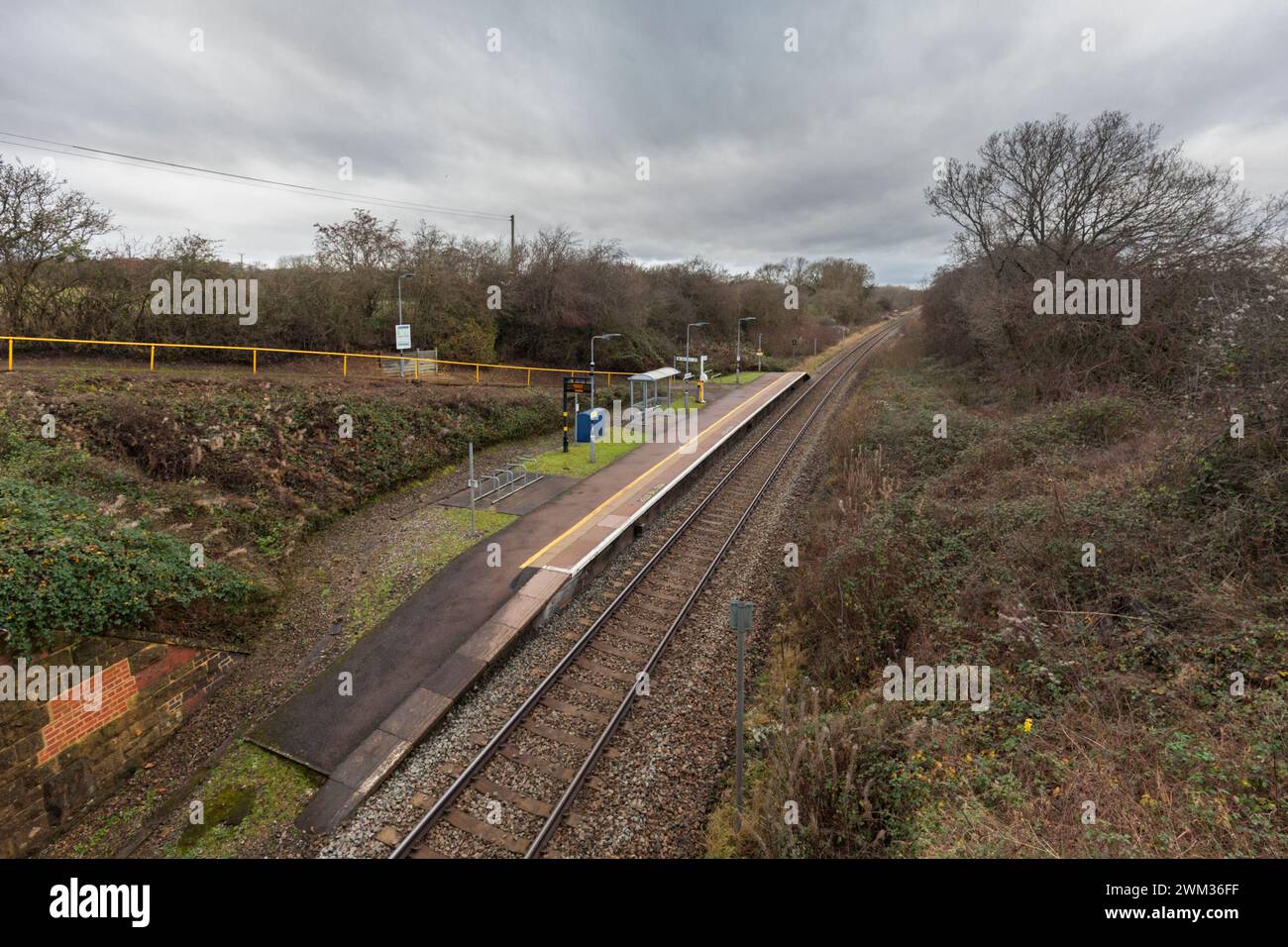 Station d'arrêt Finstock sur la ligne Cotswolds, Oxfordshire, Royaume-Uni Banque D'Images