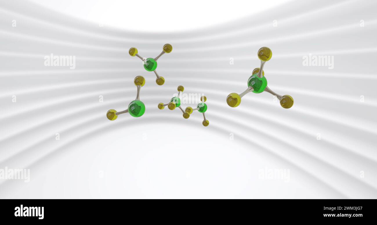 Image de modèles micro de molécules sur fond gris Banque D'Images