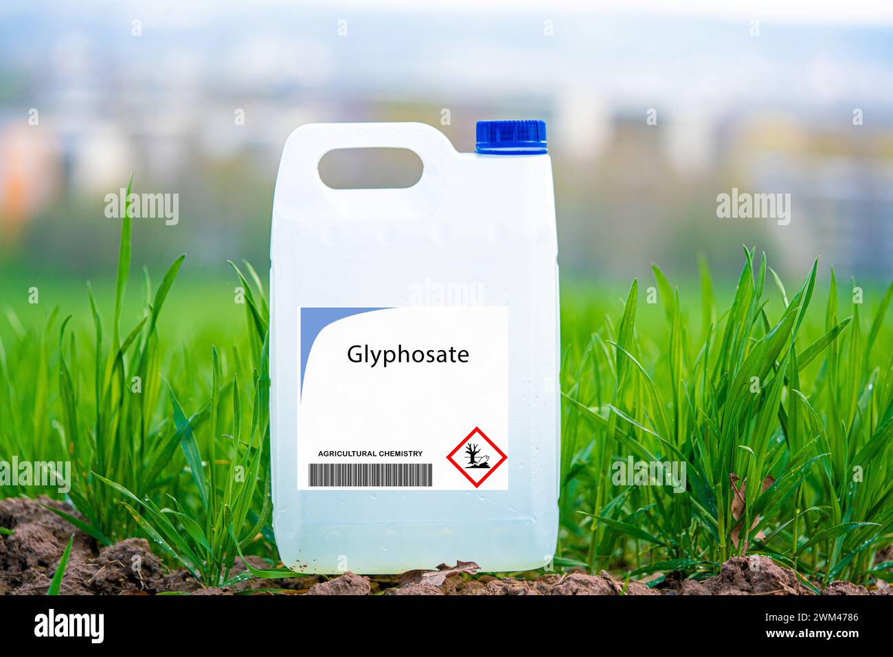 Récipient pour herbicide à base de glyphosate Banque D'Images