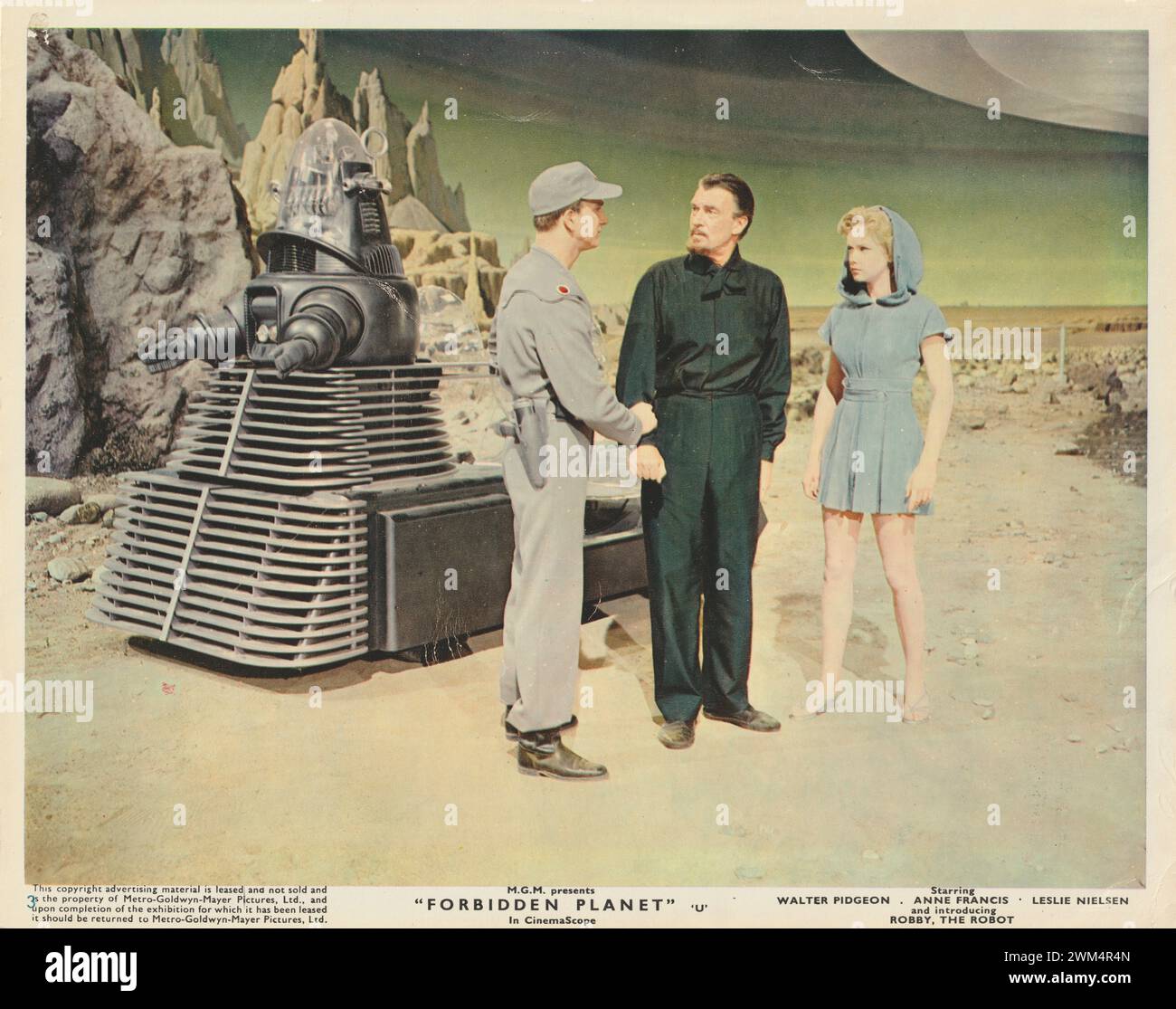 Planète interdite (MGM, 1956). Photographie de scène originale, carte de réception Banque D'Images