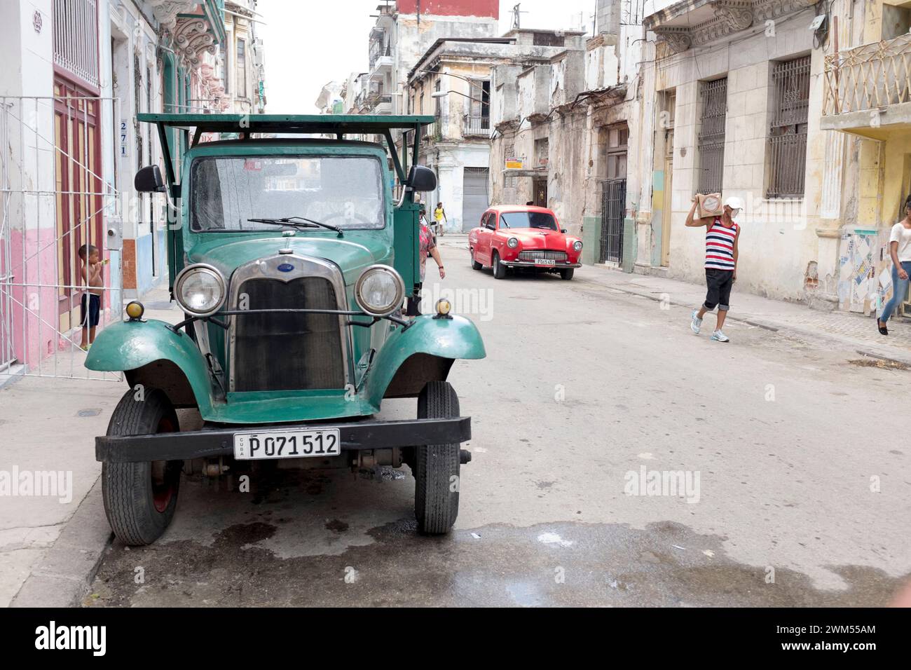 Scène de rue au Centro Habana. Banque D'Images