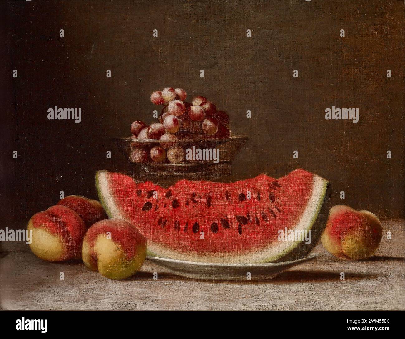 Nature morte avec pastèque Barton S. Hays (États-Unis) Banque D'Images