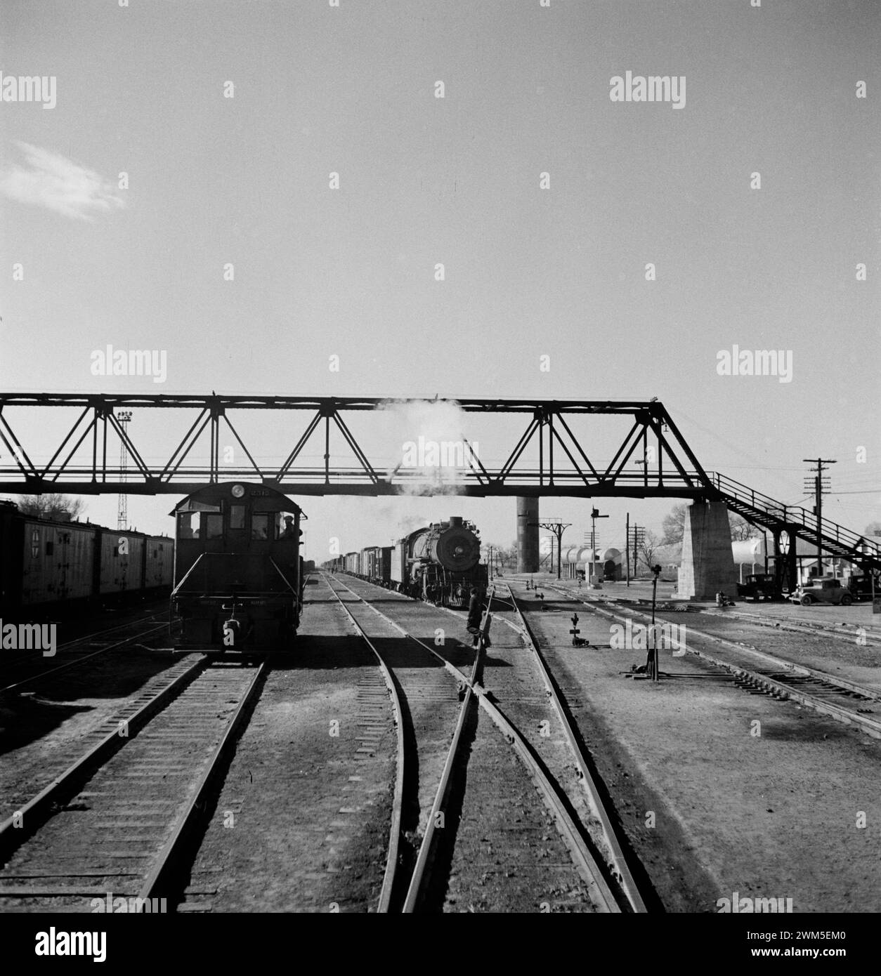 Belen, Nouveau-Mexique. Dans la gare ferroviaire d'Atchison, Topeka et Santa Fe. Jack Delano photo 1943 Banque D'Images