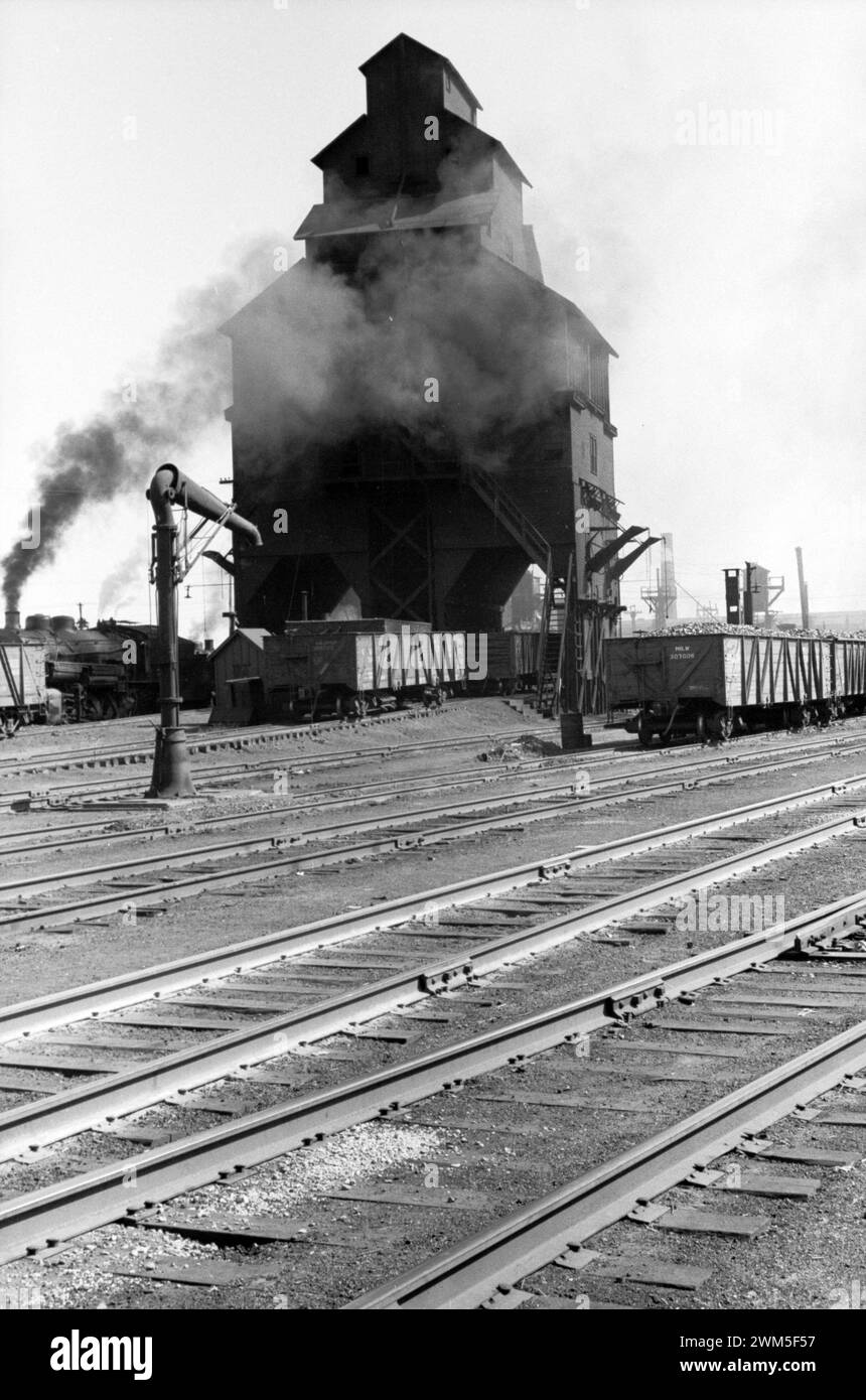 Vintage Railroad Yards, Minneapolis, Minnesota, John Vachon, 1939 Banque D'Images