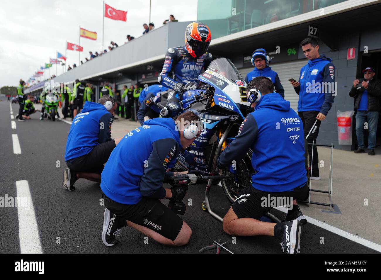 Phillip Island, Cowes, 24 février 2024 ; manche australienne du Championnat du monde Superbike.WSBK # 5 Philipp Oettl GER Yamaha YZF R1 GMT94 Yamaha Copyright. Damir IVKA/ATP images (IVKA DAMIR /ATP/SPP) crédit : SPP Sport Press photo. /Alamy Live News Banque D'Images