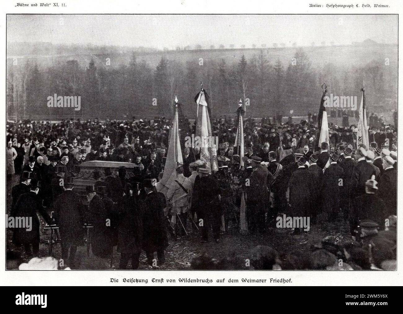 Beisetzung Ernst von Wildenbruchs auf dem Weimarer Friedhof, 1909. Banque D'Images