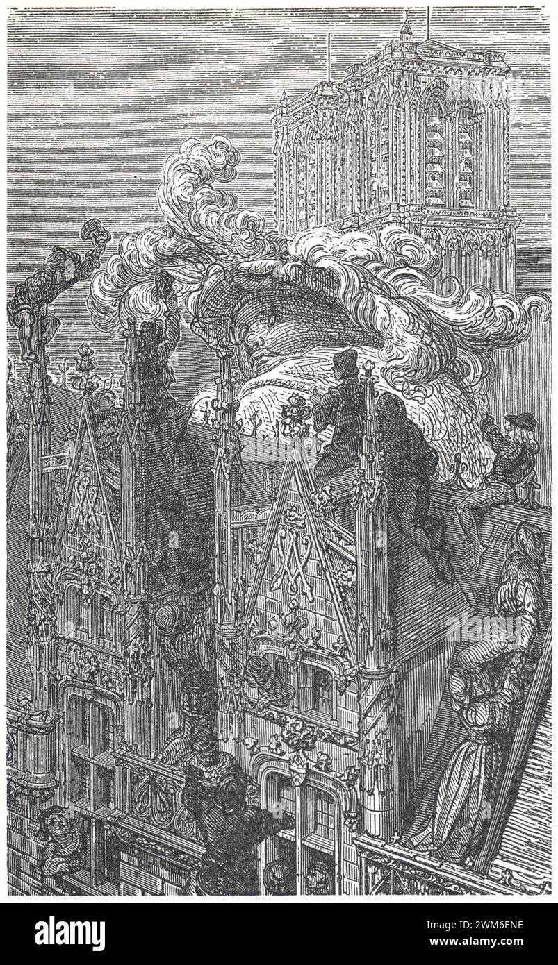 Gustave Doré. Illustration pour Gargantua de François Rabelais, parue dans Œuvres de Rabelais Banque D'Images Gustave Doré. Illustration pour Gargantua de François Rabelais, parue dans Œuvres de Rabelais Banque D'Images