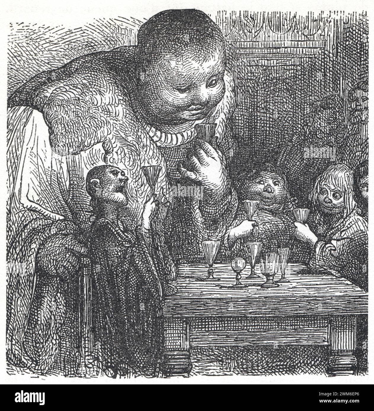 Gustave Doré. Illustration pour Gargantua de François Rabelais, parue dans Œuvres de Rabelais Banque D'Images Gustave Doré. Illustration pour Gargantua de François Rabelais, parue dans Œuvres de Rabelais Banque D'Images