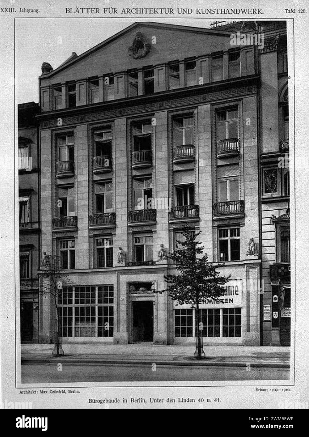 Berlin Bürogebäude Unter den Linden 40-41 - Tafel 120. Banque D'Images