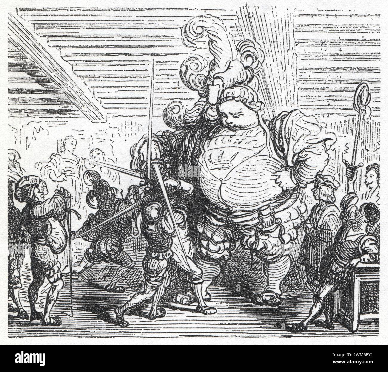 Gustave Doré. Illustration pour Gargantua de François Rabelais, parue dans Œuvres de Rabelais Banque D'Images Gustave Doré. Illustration pour Gargantua de François Rabelais, parue dans Œuvres de Rabelais Banque D'Images