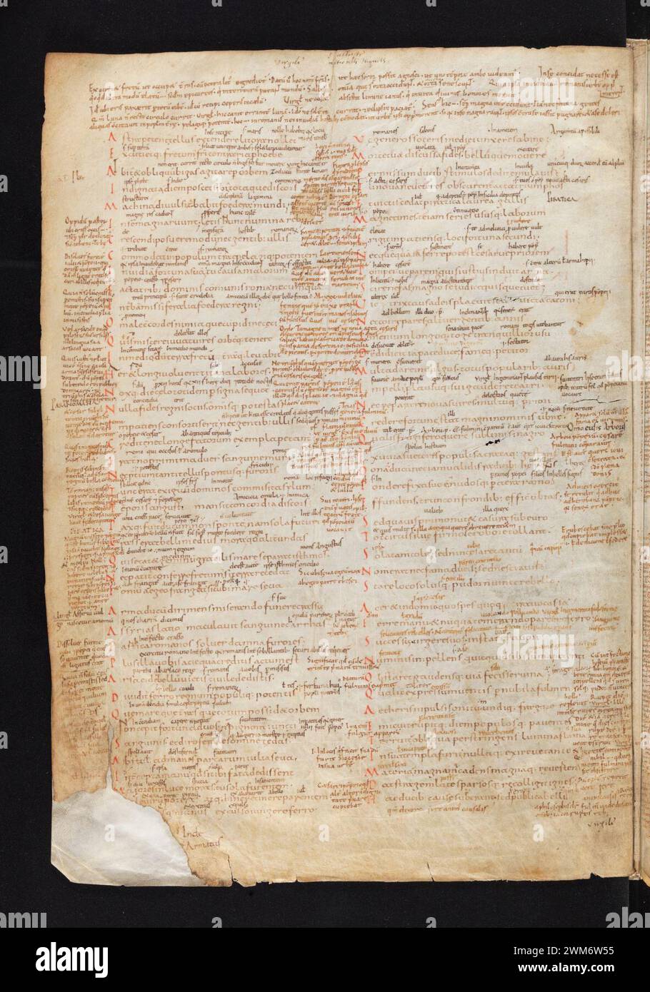 COD. 45, F. 2v – Lucanus de bello civili, Dracontius Orestes, Hyginus de astronomia, Figurae Graecorum. Banque D'Images