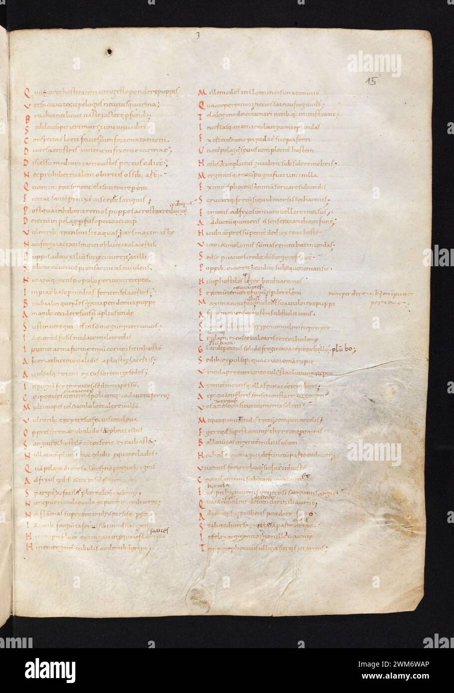 COD. 45, F. 15r – Lucanus de bello civili, Dracontius Orestes, Hyginus de astronomia, Figurae Graecorum. Banque D'Images