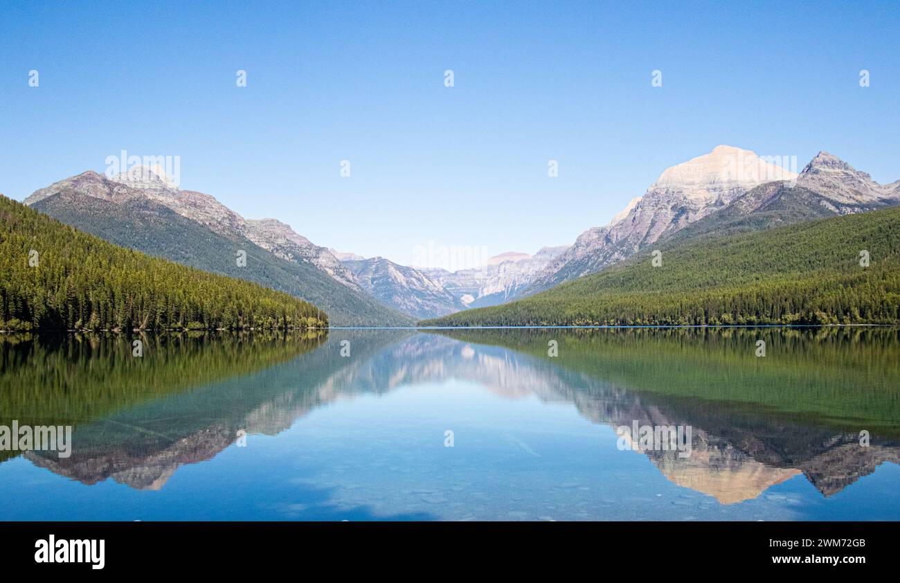 Lac Bowman, Glacier National Park, Montana, USA Banque D'Images