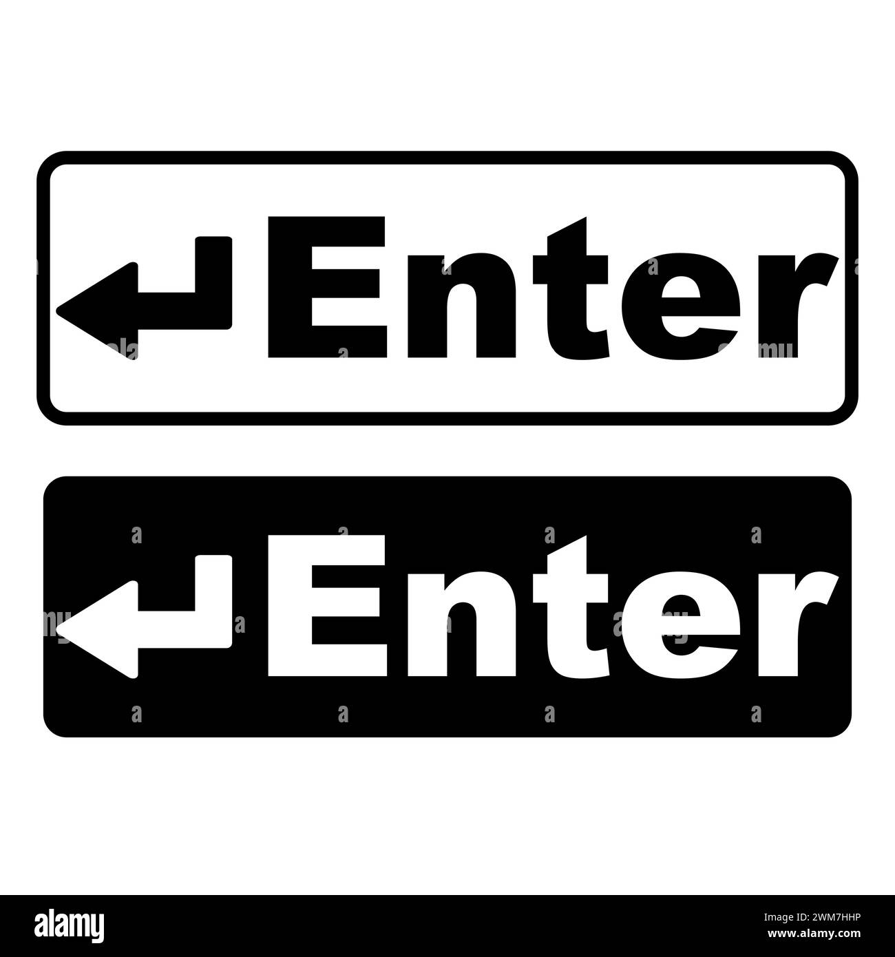 Entrez le bouton ou le symbole pour le clavier d'ordinateur ou le clavier numérique, conception vectorielle de l'icône plate sur fond isolé blanc. Illustration de Vecteur