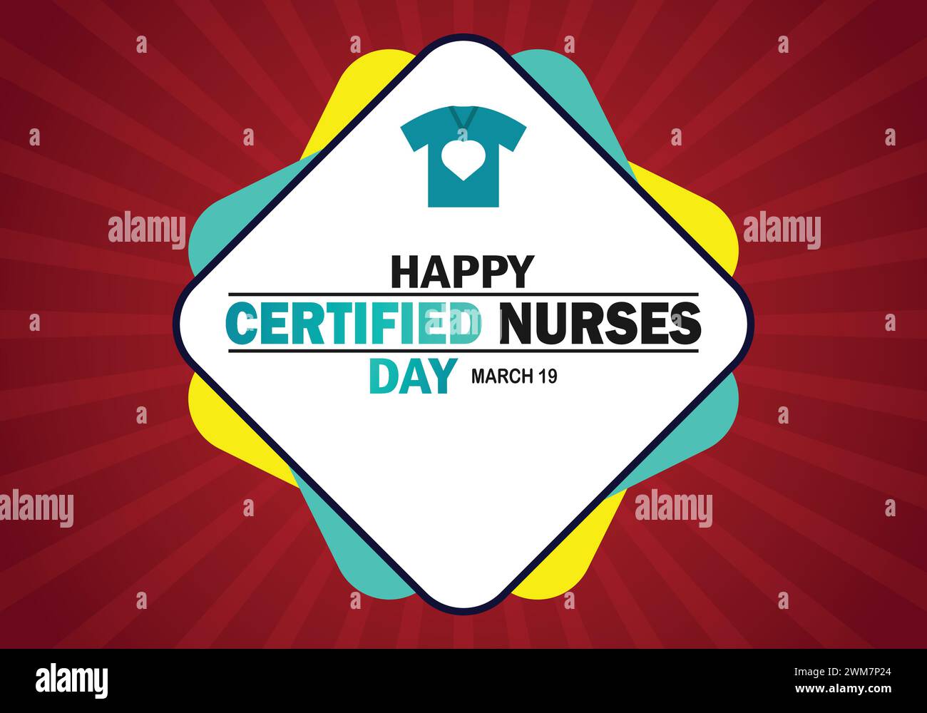Bonne journée des infirmières certifiées. 19 mars. Concept de vacances. Modèle pour fond, bannière, carte, affiche avec inscription de texte Illustration de Vecteur