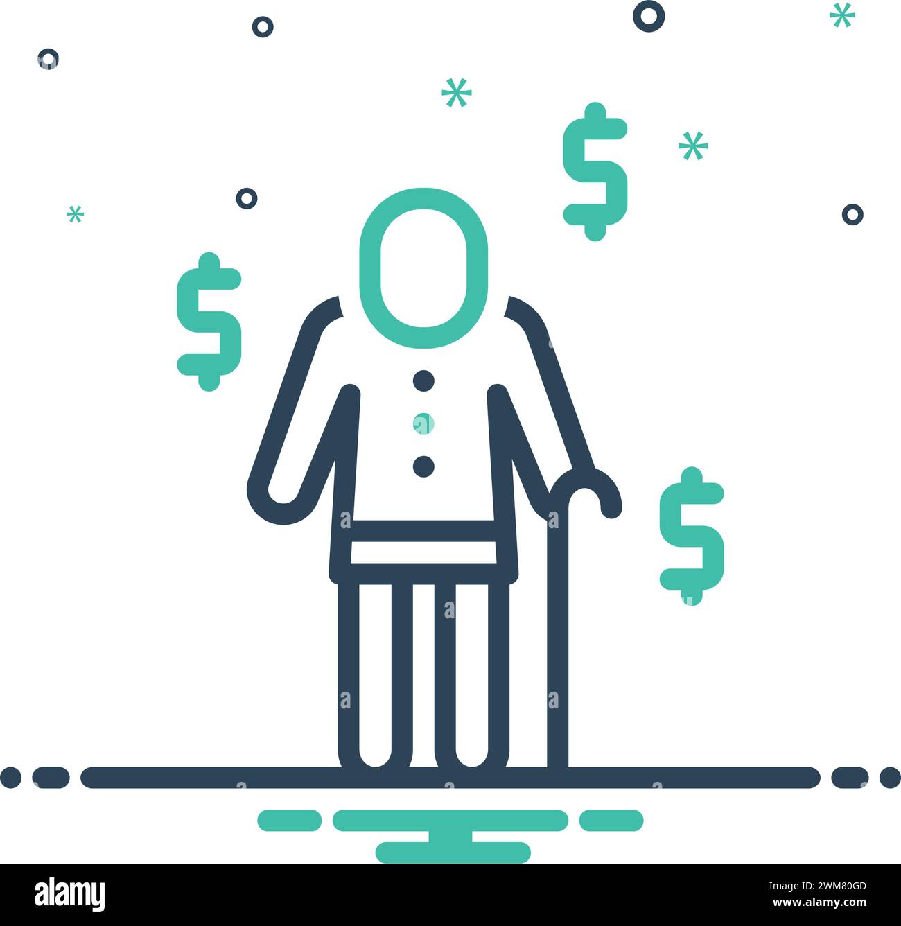 Icône pour pension, pension de retraite Illustration de Vecteur