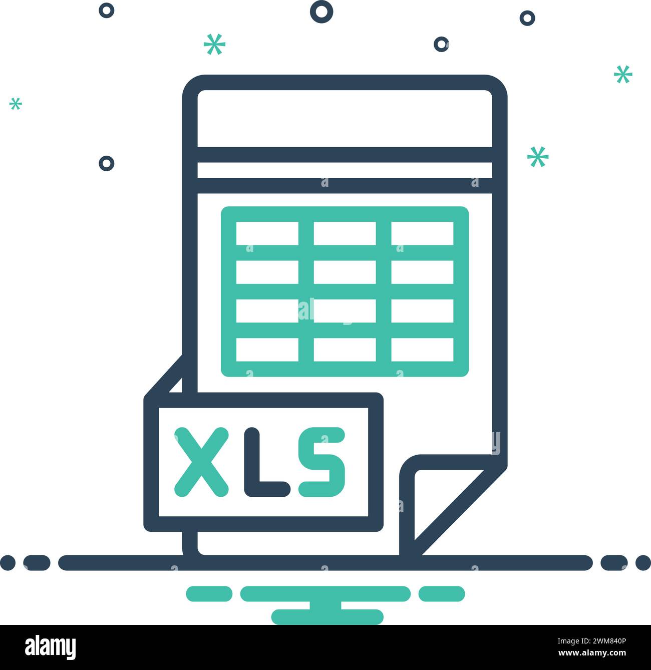Icône pour Excel, fichier Excel Illustration de Vecteur