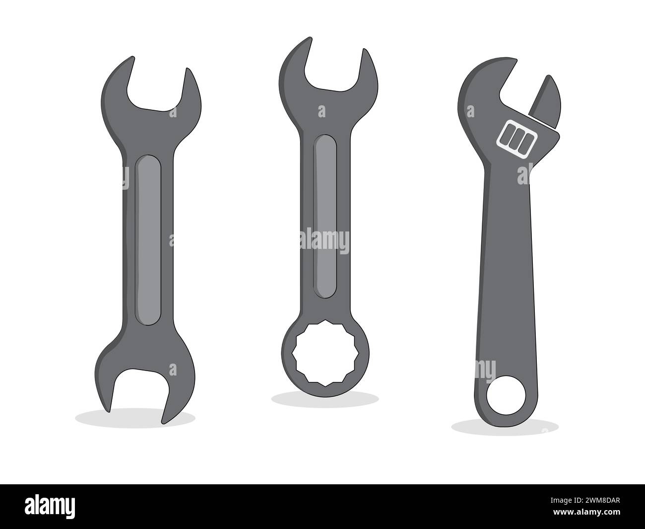Symbole d'illustration d'art icône d'objet outils de travail conçoivent le logo de travailleur pratique de la clé Illustration de Vecteur