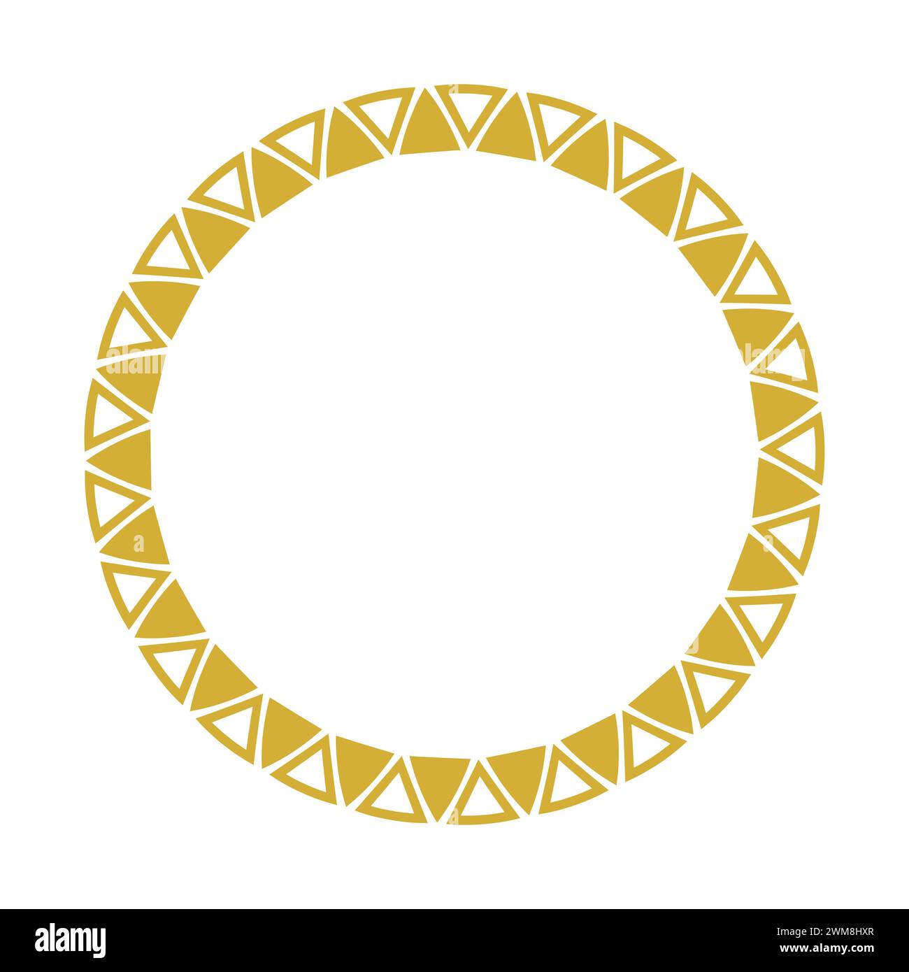 Bordure de cadre rond ornemental Triangle d'or de style tribal Illustration de Vecteur