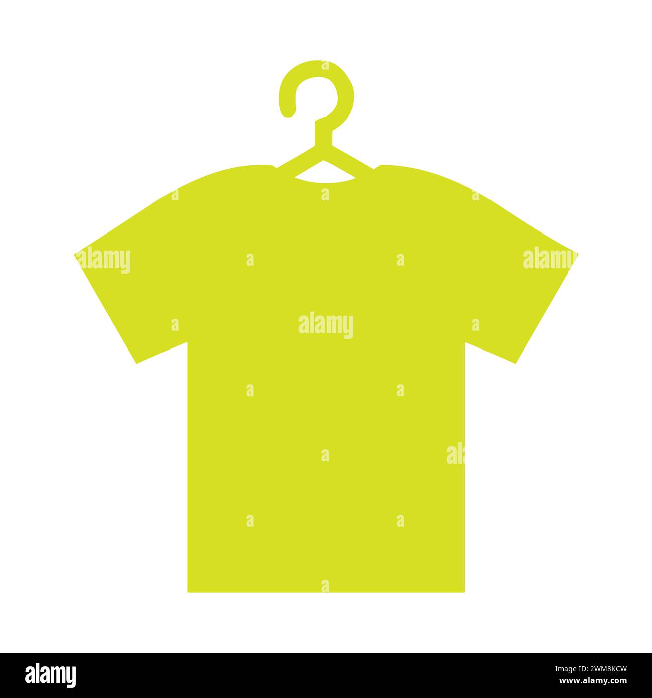 T-shirt jaune suspendu à l'icône Hanger Illustration de Vecteur