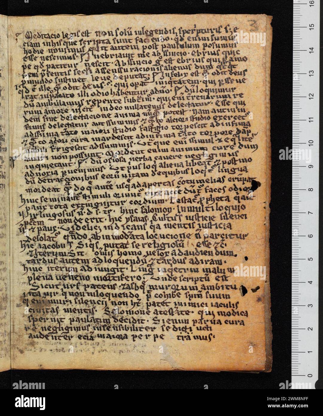 COD. A 95.3, F. 3r – Tractatus de peccatis, poème pieux (fragment). Banque D'Images