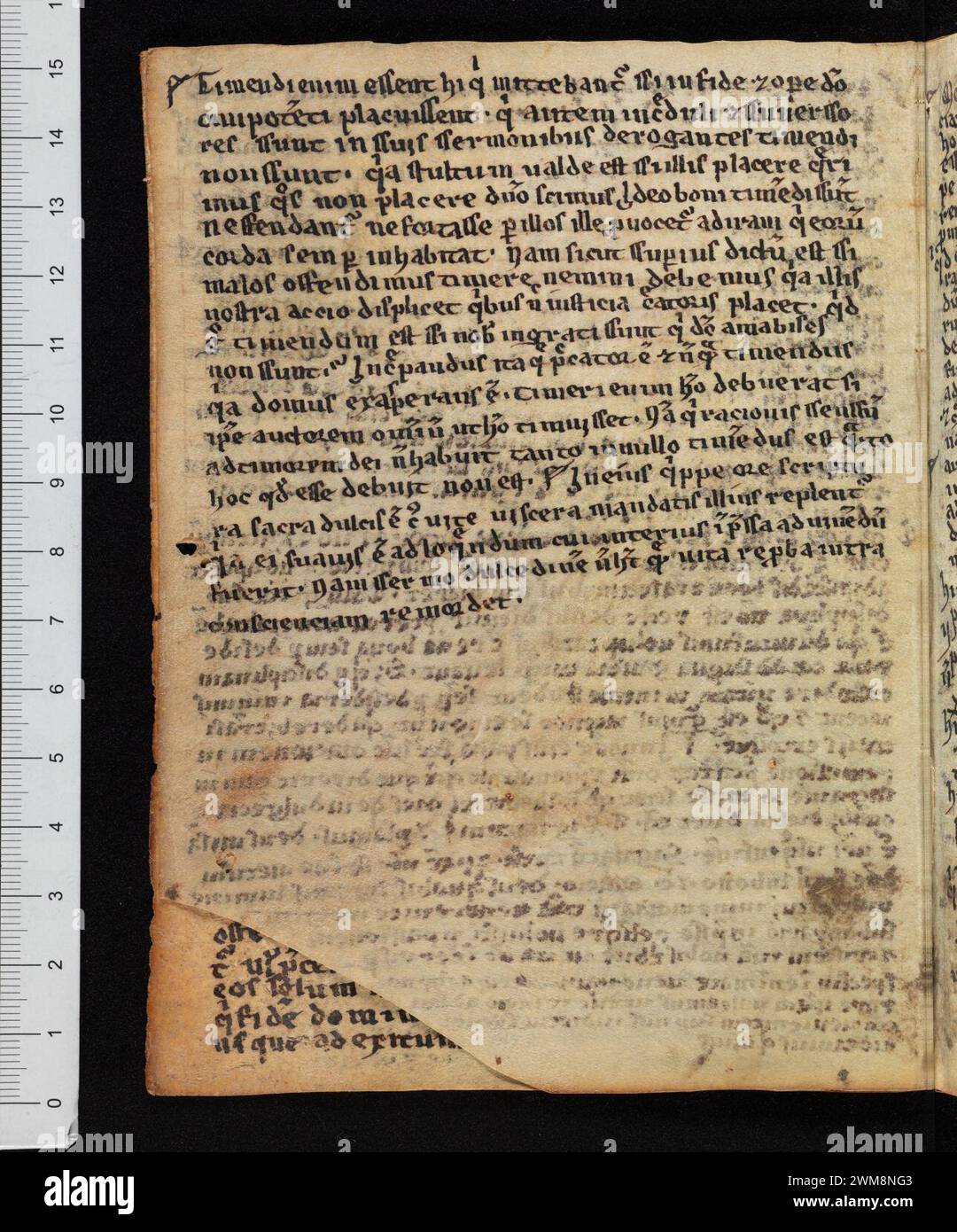 COD. A 95.3, F. 2v – Tractatus de peccatis, poème pieux (fragment). Banque D'Images