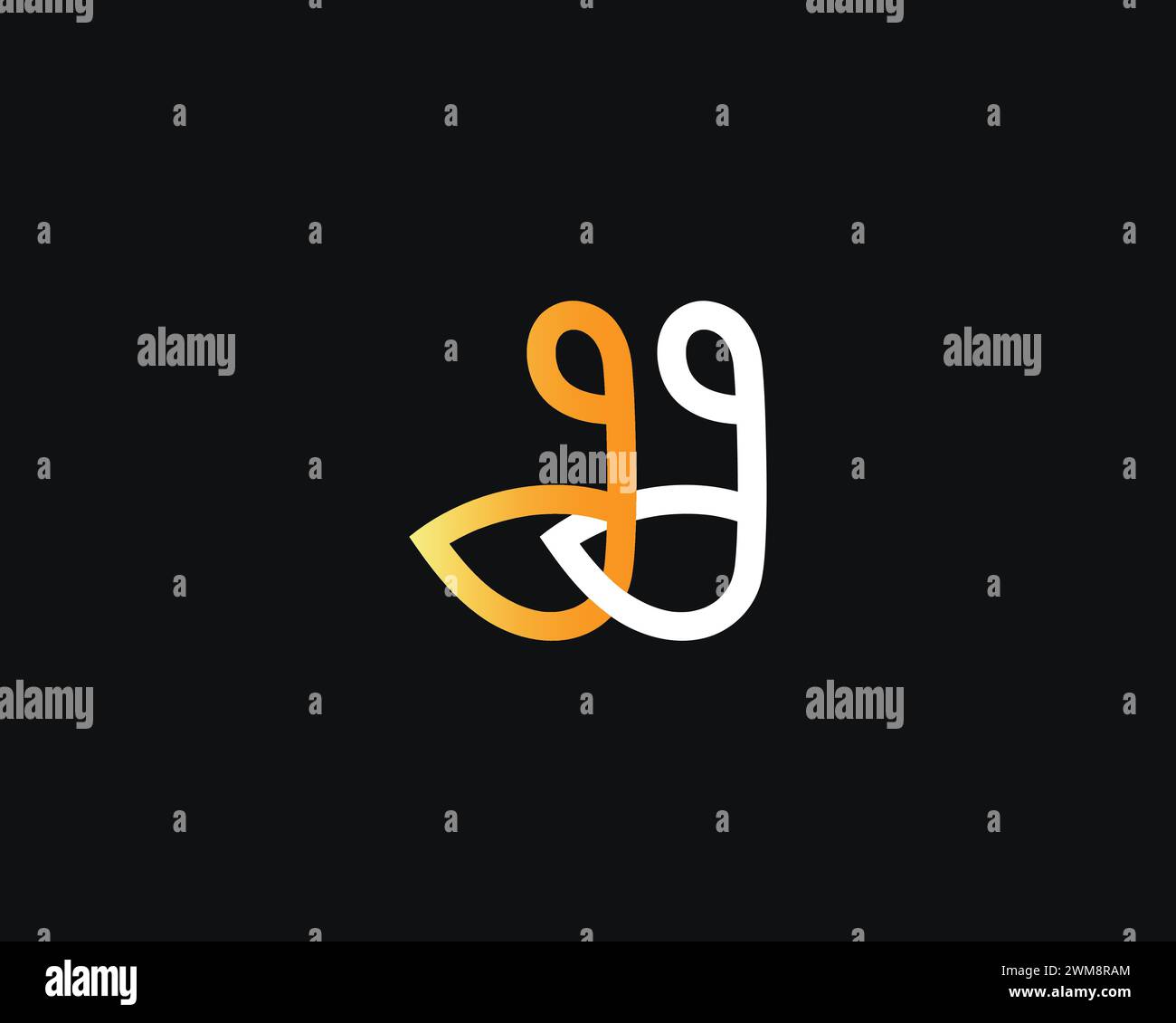 Modèle de vecteur de conception de logo de lettre créative GG Illustration de Vecteur