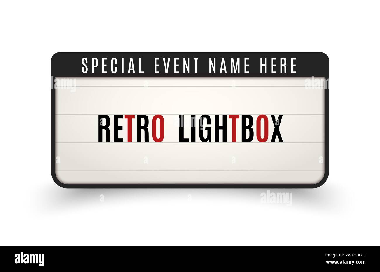 Cadre rétro de panneau d'affichage de boîte à lumière vintage. Boîte à lumière de bannière vintage. Publicité de décoration de panneau de cinéma ou de spectacle Illustration de Vecteur