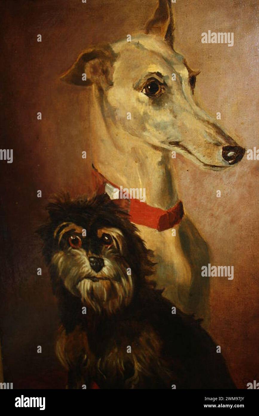 Bernard te Gempt - Zwei Hunde. Banque D'Images