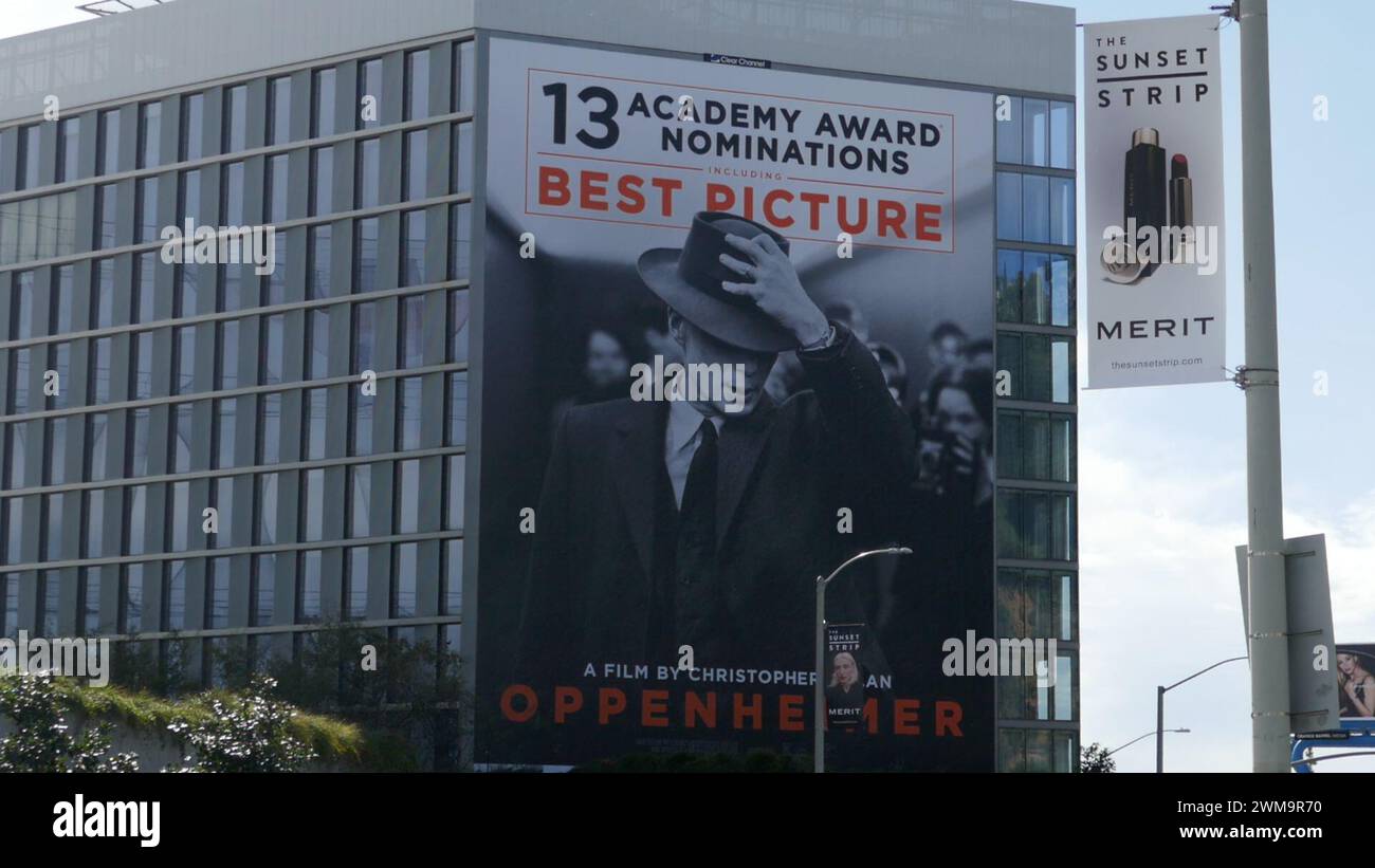 Los Angeles, Californie, USA 23 février 2024 Oppenheimer Billboard le 23 février 2024 à Los Angeles, Californie, USA. Photo de Barry King/Alamy Stock photo Banque D'Images