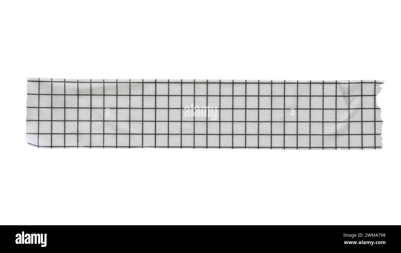 Ruban blanc avec motif de grille sur fond blanc avec chemin de détourage Banque D'Images
