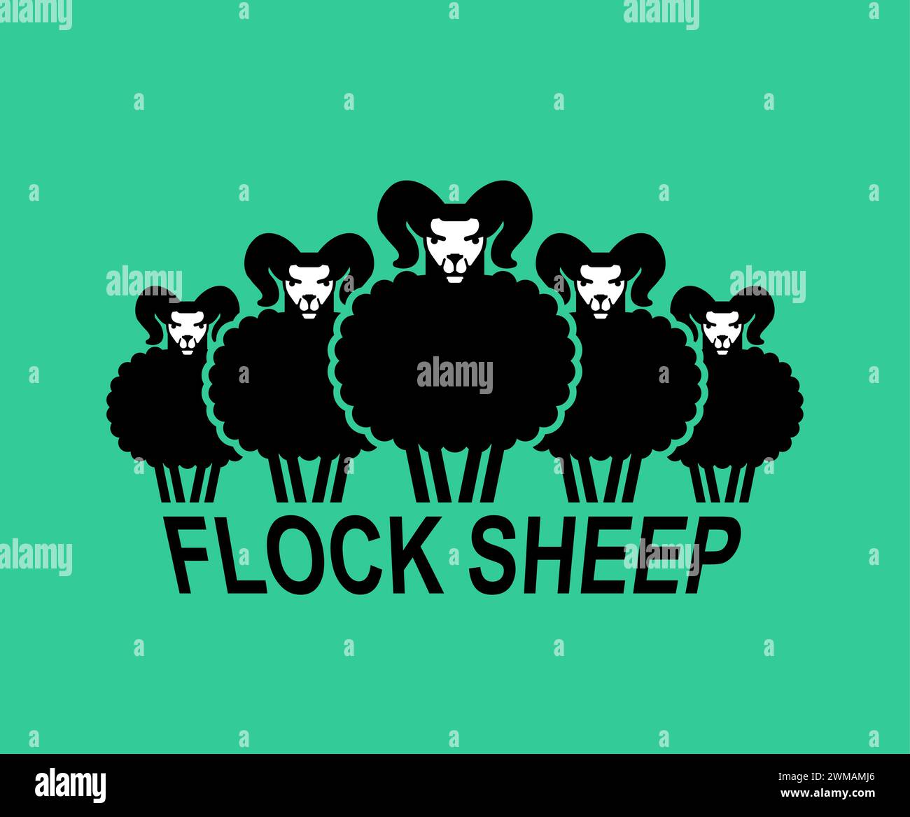 Icône de signe de mouton de troupeau. Symbole des animaux de ferme Illustration de Vecteur