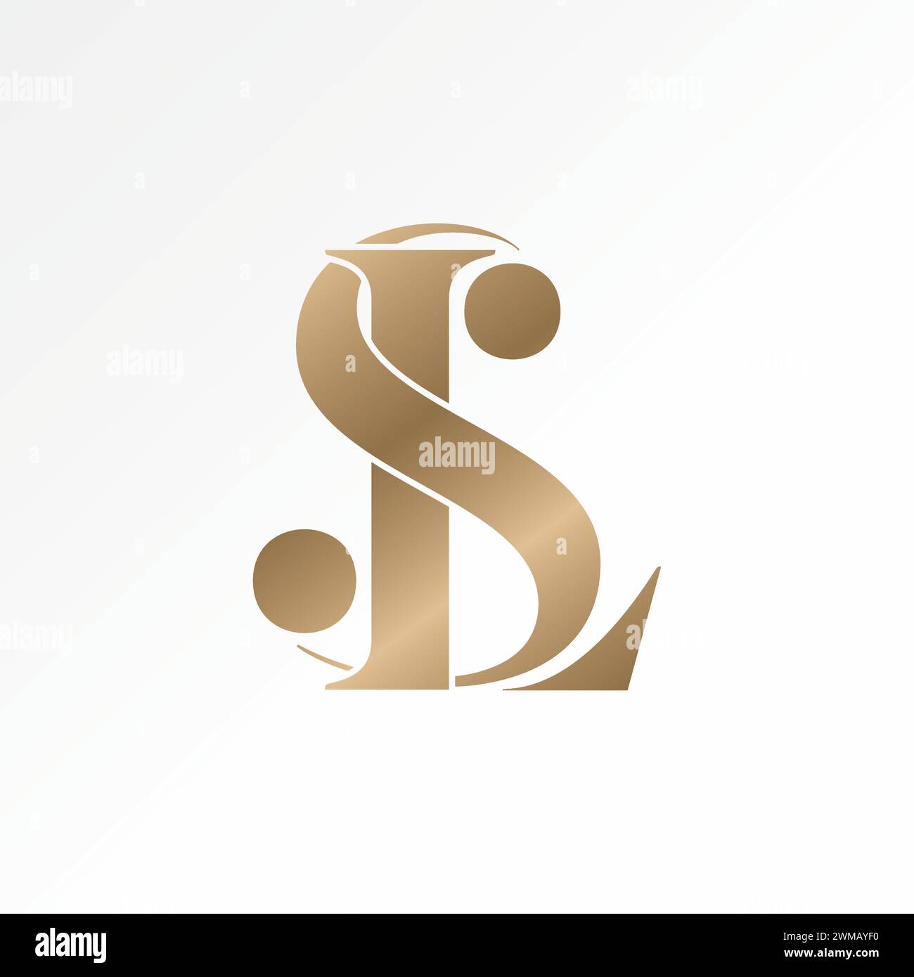 Conception de logo concept graphique créatif premium vecteur stock abstrait lettre initiale SL ou LS serif font fusionner la marque de beauté liée au monogramme Illustration de Vecteur