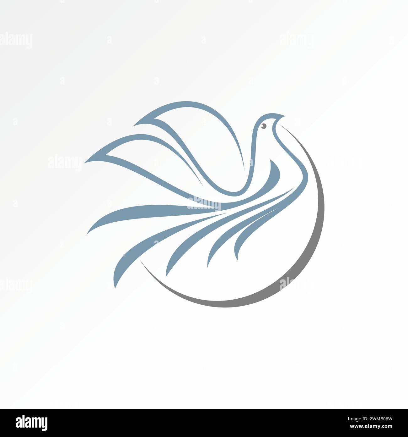 Conception de logo concept graphique créatif premium abstrait vecteur stock signe ligne art élégant oiseau volant Pegeon lié à la beauté dessinée à la main faune Illustration de Vecteur