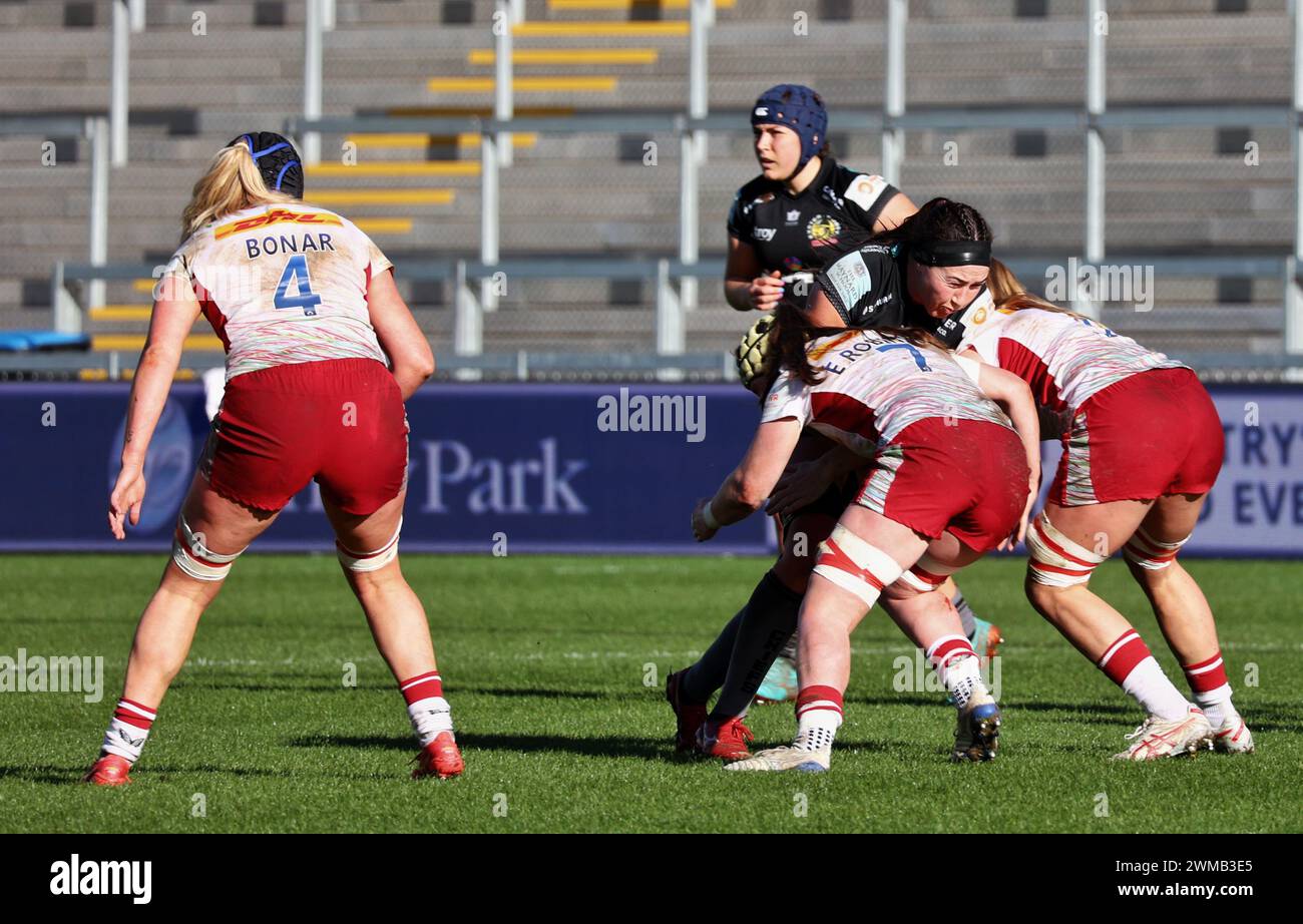 Exeter, Devon, Royaume-Uni. 24 février 2024. Allianz Premiership Women's Rugby : Exeter Chiefs v Harlequins Women at Sandy Park, Exeter, Devon, Royaume-Uni. Photo : crédit : Nidpor/Alamy Live News Banque D'Images