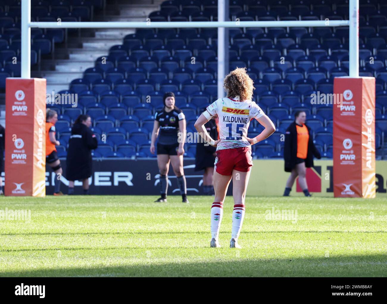 Exeter, Devon, Royaume-Uni. 24 février 2024. Allianz Premiership Women's Rugby : Exeter Chiefs v Harlequins Women at Sandy Park, Exeter, Devon, Royaume-Uni. Photo : Ellie Kildunne crédit : Nidpor/Alamy Live News Banque D'Images