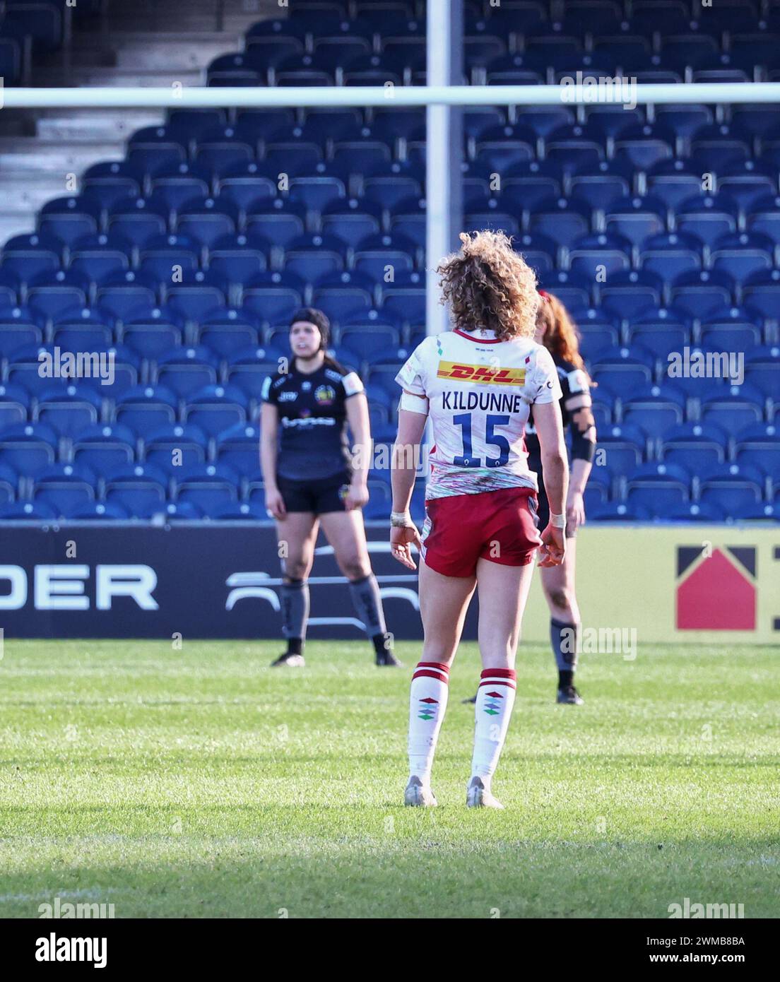 Exeter, Devon, Royaume-Uni. 24 février 2024. Allianz Premiership Women's Rugby : Exeter Chiefs v Harlequins Women at Sandy Park, Exeter, Devon, Royaume-Uni. Photo : Ellie Kildunne crédit : Nidpor/Alamy Live News Banque D'Images