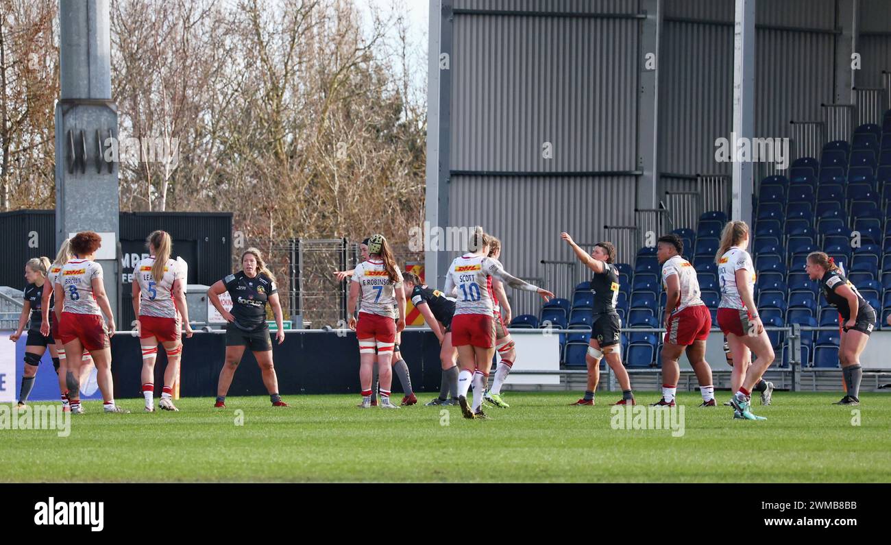 Exeter, Devon, Royaume-Uni. 24 février 2024. Allianz Premiership Women's Rugby : Exeter Chiefs v Harlequins Women at Sandy Park, Exeter, Devon, Royaume-Uni. Photo : crédit : Nidpor/Alamy Live News Banque D'Images