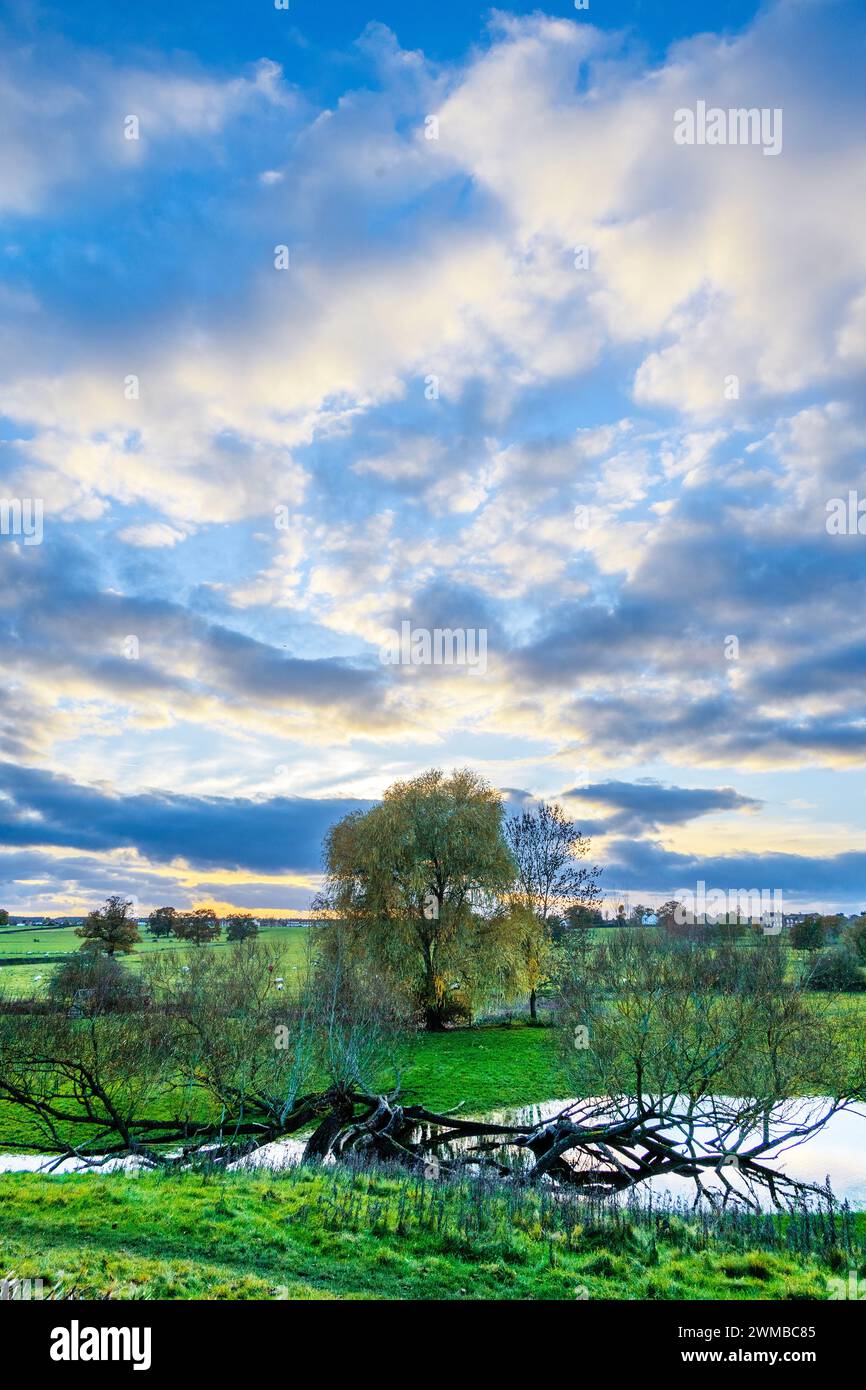 champs des terres agricoles ont inondé warwickshire angleterre royaume-uni Banque D'Images